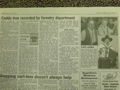 Floresville - April 7, 2004, Chris Rybak Article, Wilson County News