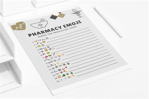 Pharmacy Emoji Game Medications Pictionary Printable Game Etsy