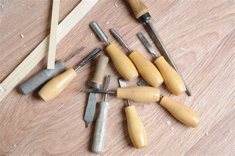 Old And Well Used Wood Working Chisels Stock Image Image Of Sculp