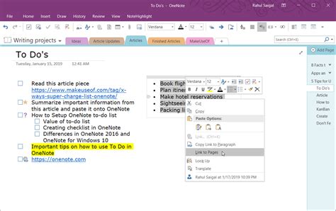 7 Tips For Using Microsoft Onenote As Your To Do List One Note