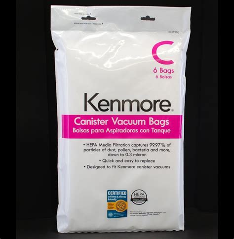 Kenmore 53290 Type C Hepa Vacuum Bags For Canister Vacuums 6 Pk