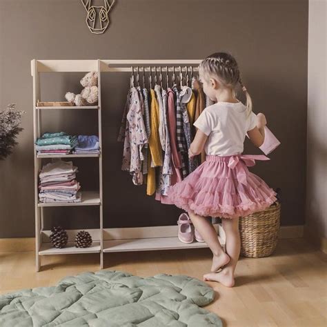 If you're short on closet space, this diy hanging clothes rack is the perfect solution. Children wardrobe Wood clothing rack Wood clothes rack a ...