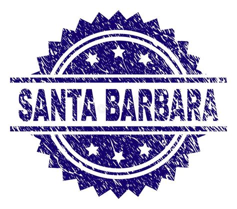 Scratched Textured Santa Barbara Stamp Seal Stock Vector Illustration