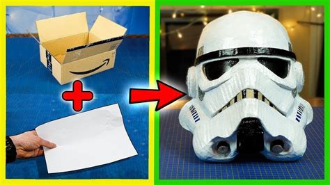 How To Make A Stormtrooper Helmet From Cardboard And Paper Youtube