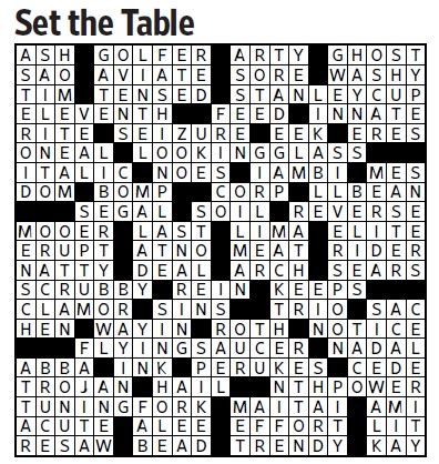 Bored with your current crossword puzzles and looking for a new challenge? Set the Table (Saturday Crossword, Dec. 10) - WSJ Puzzles ...