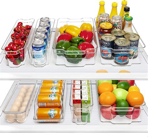 Hoojo Refrigerator Organizer Bins 8 Piece Amazonca Home And Kitchen