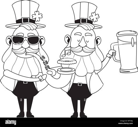 Cartoon Drinking Black And White Funny Stock Vector Images Alamy