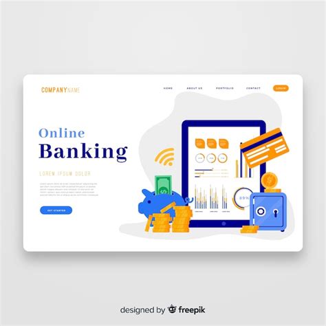 Free Vector Online Banking Landing Page Template