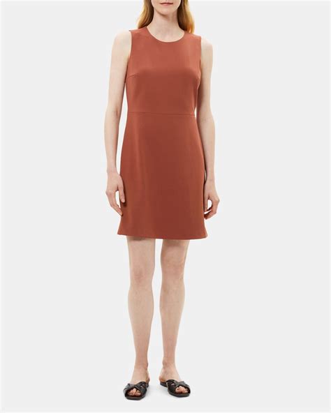Crepe Sleeveless A Line Dress Theory Outlet
