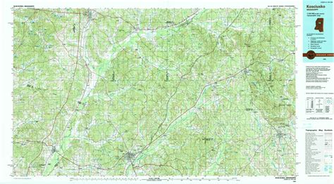 Kosciusko Topographical Map 1100000 Mississippi Usa