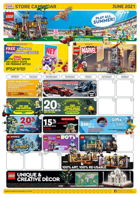 Brickfinder Bricksworld Lego Certified Store Calendar June 2021—front
