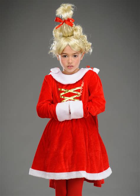 Girls The Grinch Style Red Cindy Lou Who Costume St182 Cl Struts