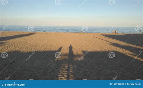 Shadows At Sunset On The Beach Stock Photo Image Of Shadows Shadow