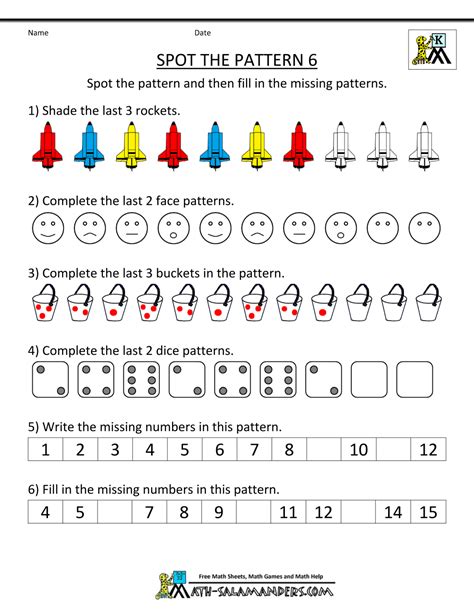 Number Patterns Worksheet For Grade 1