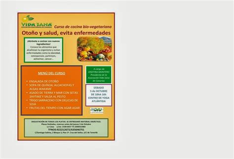 Asociación Vegetariana Vida Sana De Canarias Curso De Cocina Bio