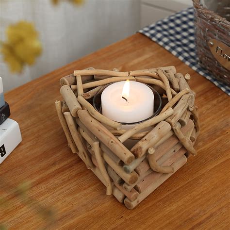 I built this toy for play or decoration. Modern Handmade Wooden Candle Holders with Candle Wood ...