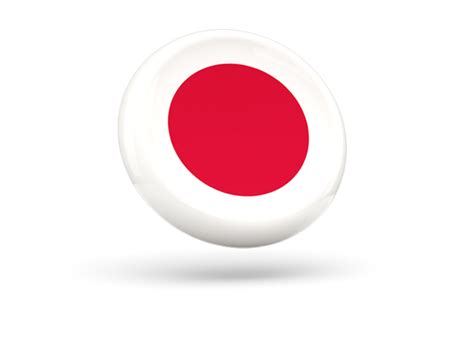 Shiny Round Icon Illustration Of Flag Of Japan