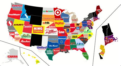 United States Supermarket Map States Where The Store Was Founded Or
