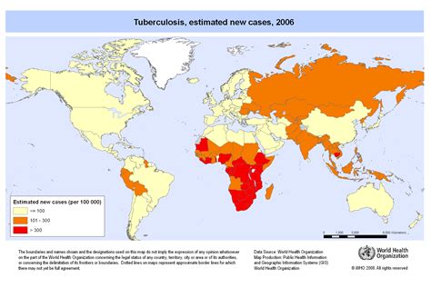World Tuberculosis Estimated New Cases 2006 World