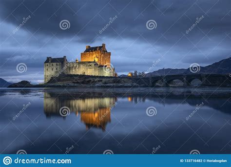 Eilean Donan Castle In Scotland Stock Photo Image Of Loch Twilight