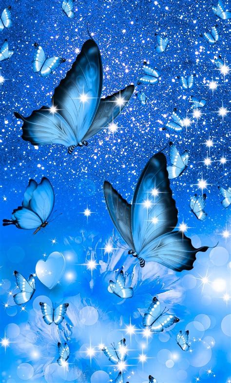 Iphone Aesthetic Tumblr Iphone Blue Butterfly Wallpaper D86