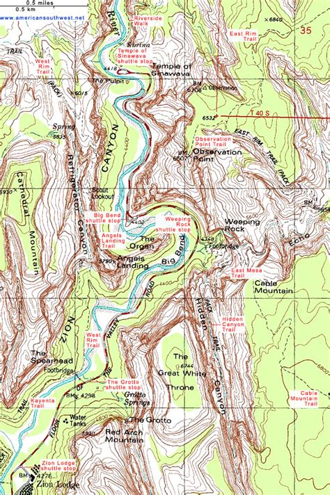 Zion National Park Map