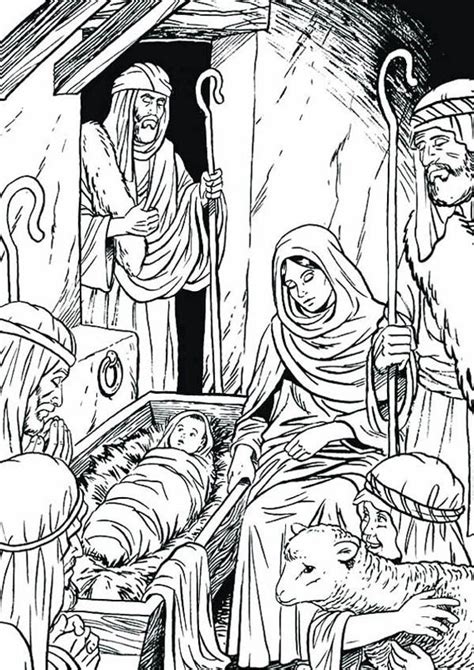 Baby Jesus In A Manger In Nativity Coloring Page Color Luna