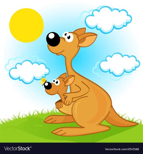 Mother Kangaroo With Baby Royalty Free Vector Image