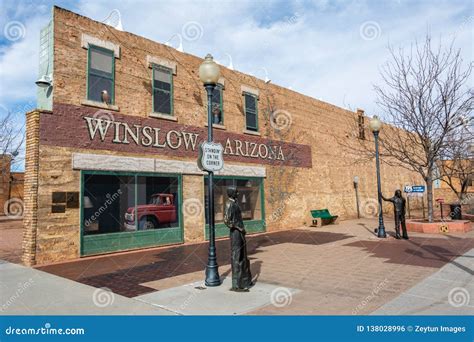 Standin ` On The Corner Park In Winslow Az Editorial Photo Image Of