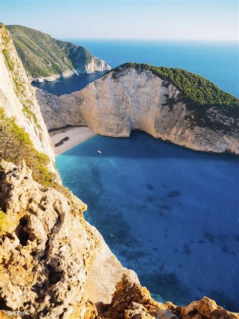 View Of Navagio Bay On Zakynthos Island Greece Free Image By