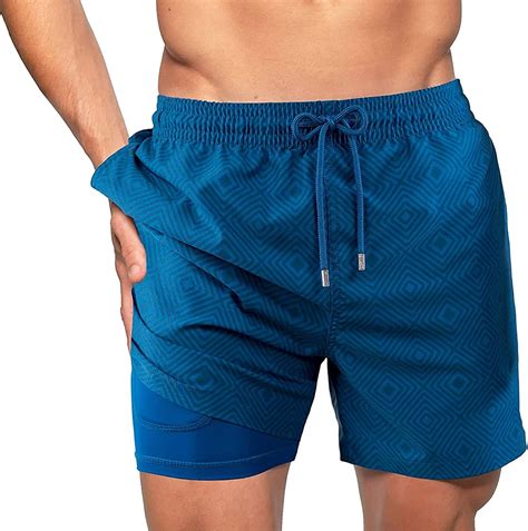Mens Swim Trunks With Compression Linerquick Dry Swim Trunks Summer