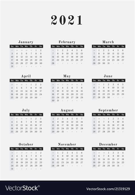 Calendar 2021 Year Calendar 2021