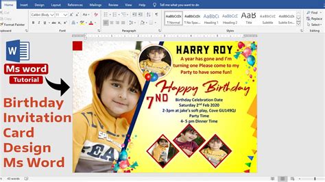 How To Make Birthday Invitation Card In Ms Word Printable Templates Free