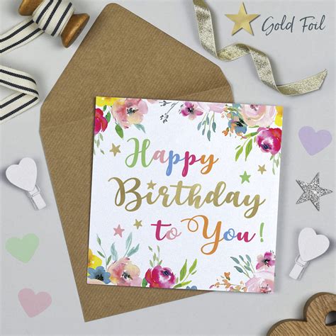 Birthday Floral Michelle Fiedler Design And Stationery