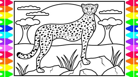 How To Draw A Cheetah For Kids 🖤🧡 Cheetah Drawing And Coloring Pages