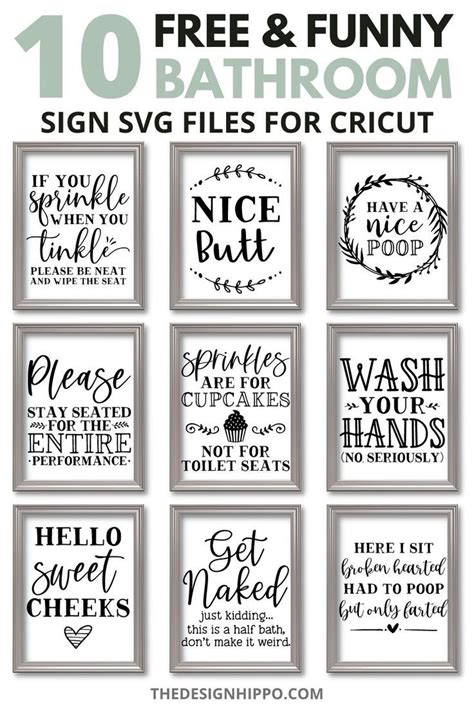 Free Funny Bathroom Sign Svg Files For Cricut Funny Bathroom