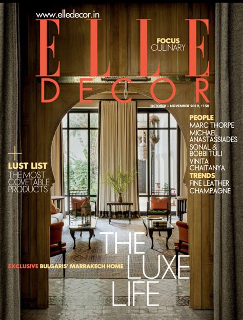 Elle Decor Cover Page Oct Nov 2019 Media Milestone