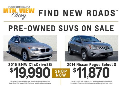 Current New Chevrolet Special Offers Mtn View Chevrolet