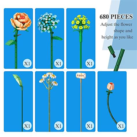 Flower Bouquet Building Sets Build A Garden Flower Building Stem Toy Mini Bricks Artificial