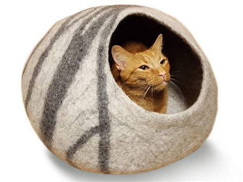 Meowfia Premium Cat Bed Cave Large Eco Friendly 100 Merino Wool