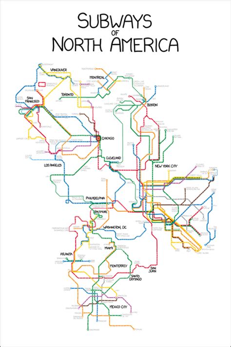 Subways Of North America Transit Map Subway Map Map