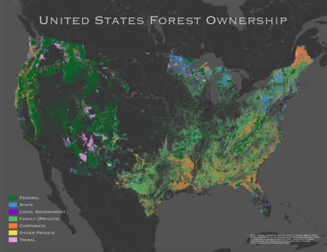 Forest Cover Map Of The Unites States