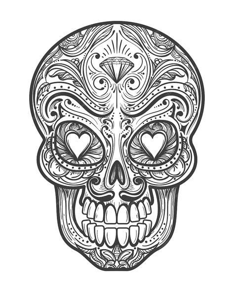 Premium Vector Sugar Skull Tattoo Illustration