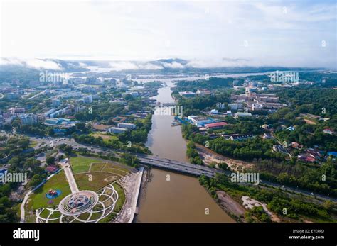 Aerial View Of Bandar Seri Begawan The Capital Of Brunei Bandar Seri