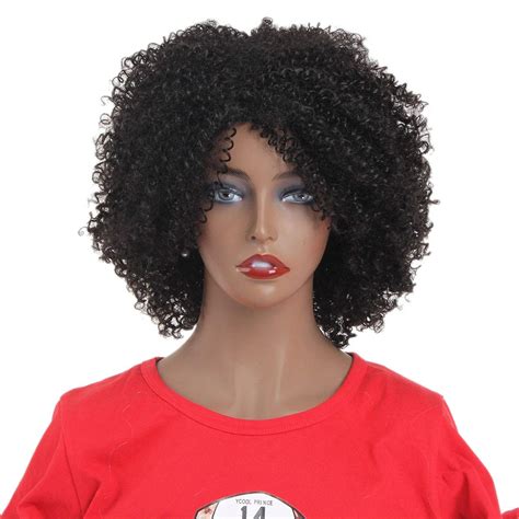 Short Messy Afro Kinky Curly Wig For Black Women Realistic Synthetic S