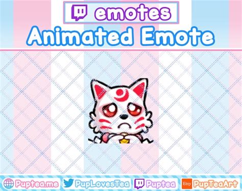 Animated Cute Kitsune Shy Emote Twitch Y Discord Emote Etsy México
