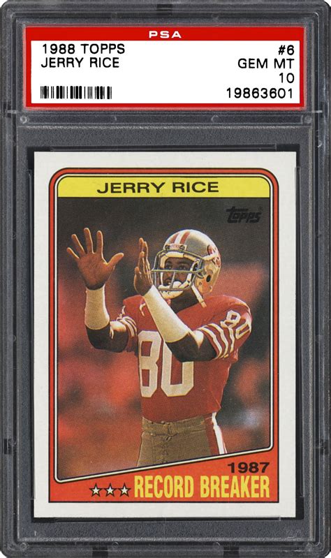 1986 topps jerry rice rookie card san francisco 49ers #161 football card #161. 1988 Topps Jerry Rice | PSA CardFacts™