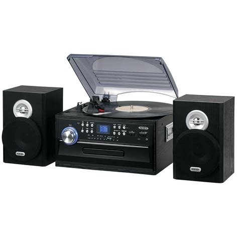 Jensen Home Stereo Cdcassetterecord Player Turntable System Amfm