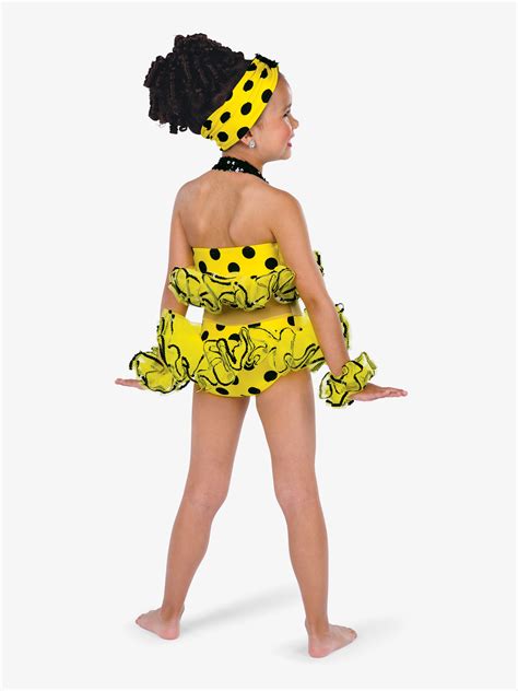 Girls Yellow Polka Dot Bikini Performance Costume A Wish Come True