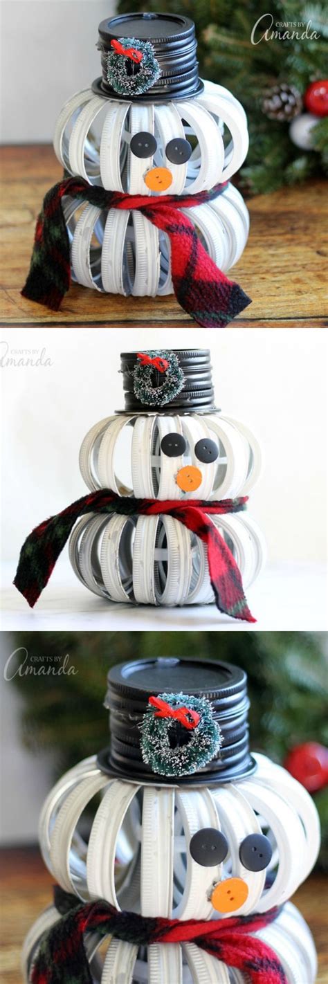 This Mason Jar Lid Snowman Is An Adorable Holiday Craft